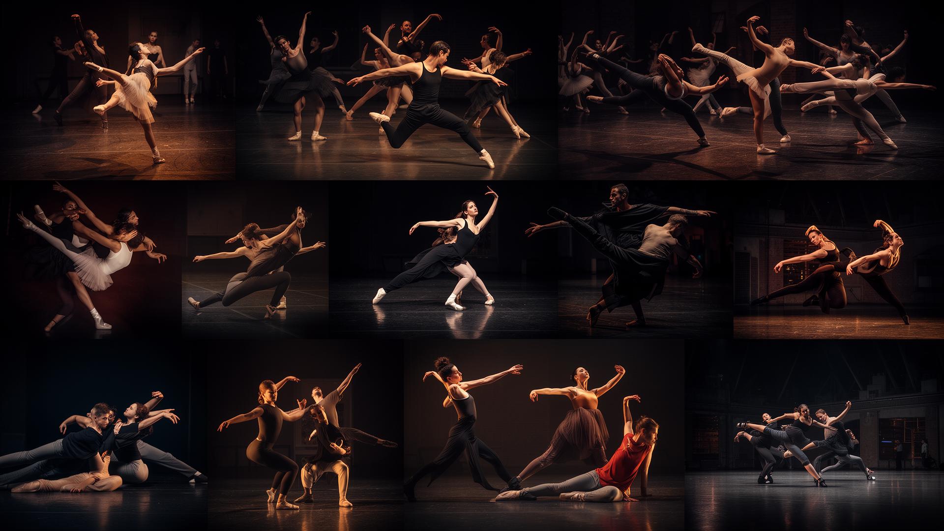 Mosaico de performances de dança Koru